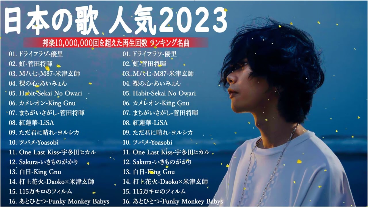 【広告なし】有名曲J-POPメドレー『2023最新版』日本最高の歌メドレー 🌸YOASOBI、菅田将暉 、優里、Official髭男dism、LiSA×Uru、Aimer🌸Live.15