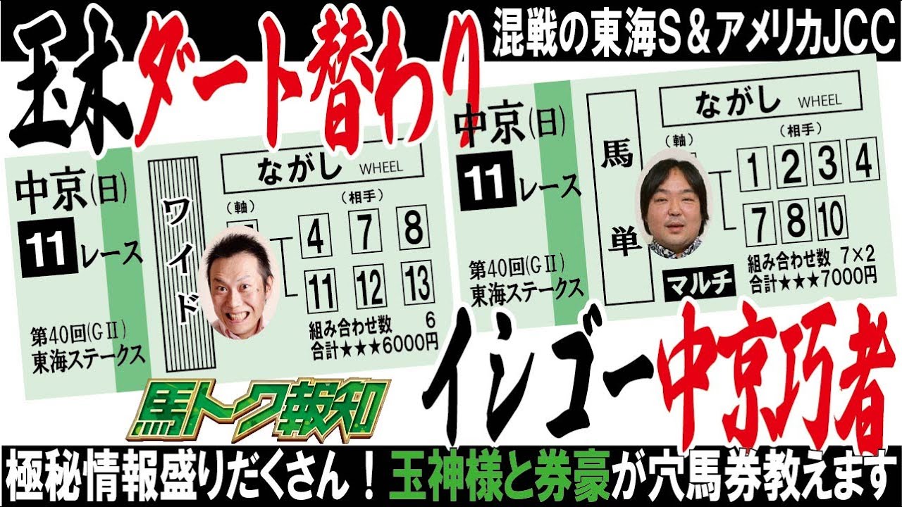 【AJCC2023 東海ステークス2023 予想】スポーツ報知・玉木宏征記者、イシゴー記者の勝負馬券をドドーンと公開！