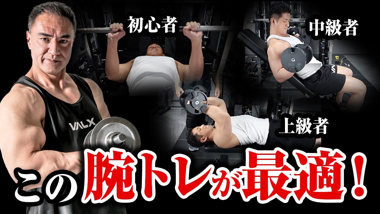 【筋トレ】初心者、中級者、上級者にとって最適な腕のトレーニング種目がこれです【腕トレ】