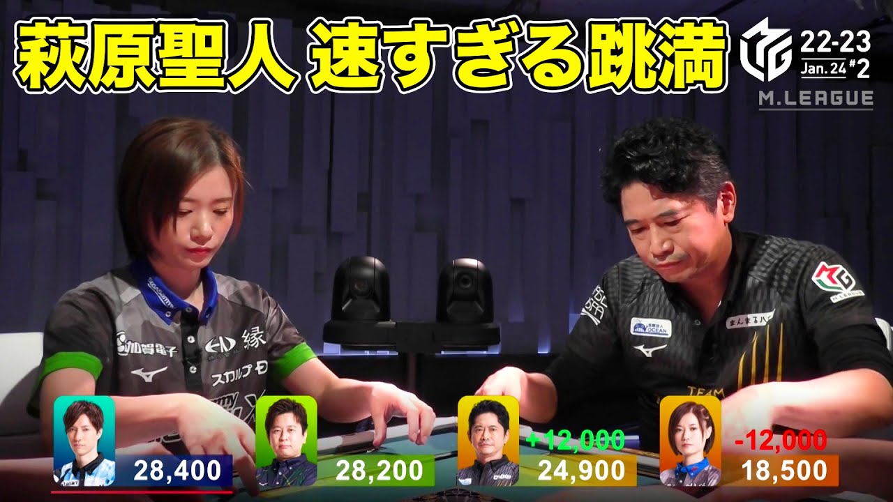 Mリーグ2022｜萩原聖人 速すぎる跳満！茅森早香 園田賢もぼう然！小林未沙 土田浩翔も仰天！ #チーム雷電 1/24(火)