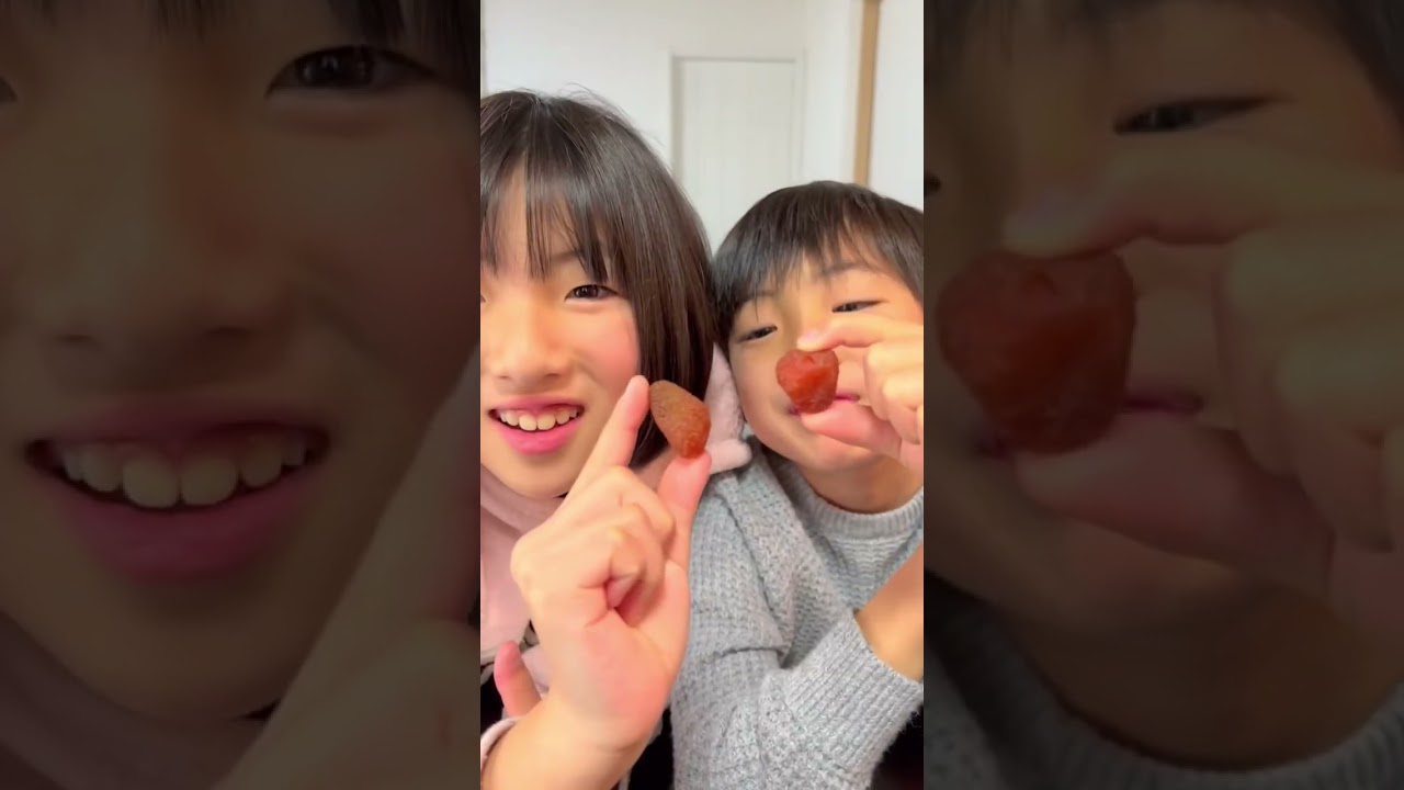 赤色のお菓子どれが好き？食べ比べ🌈🍓🍒#shorts