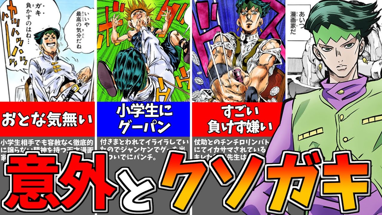 【ジョジョ4部】岸辺露伴のおとな気なさ過ぎるクソガキムーブや狂気な性格を徹底解説！