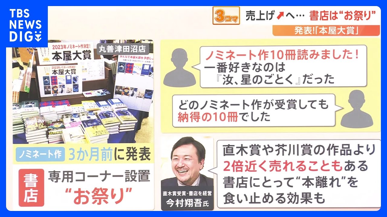 2023年 本屋大賞に「汝、星のごとく」 受賞すると“意外な効果”も？【解説】｜TBS NEWS DIG