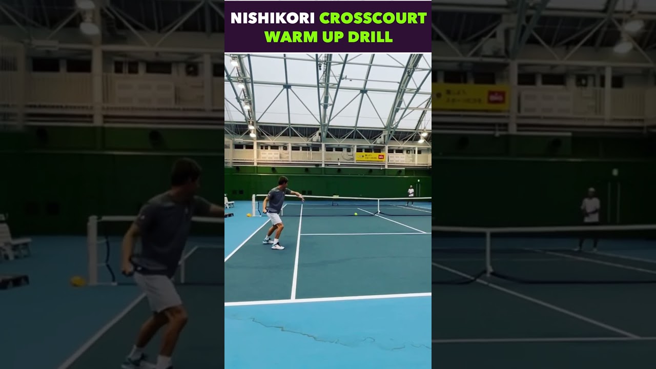 NISHIKORI CROSSCOURT WARM UP DRILL #tennis #shorts