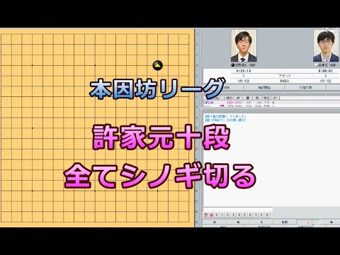 囲碁【芝野虎丸名人対許家元十段解説】【本因坊リーグ】