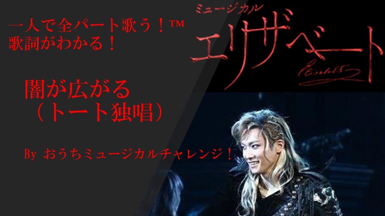 エリザベート　１幕17　闇が広がる（トート独唱）　（全歌詞付き）全役ひとりで歌うチャレンジ！　歌詞は概要欄にも！