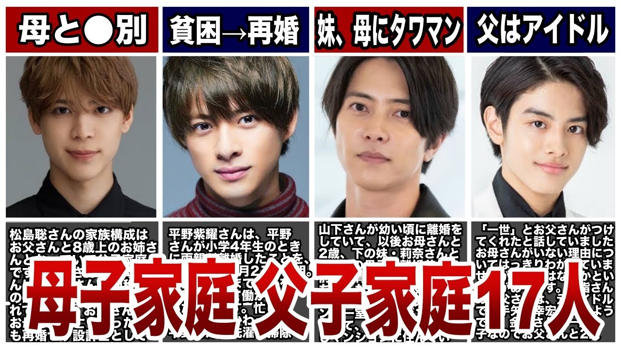 【49分】母子家庭 ・父子家庭で育ったジャニーズ17人
