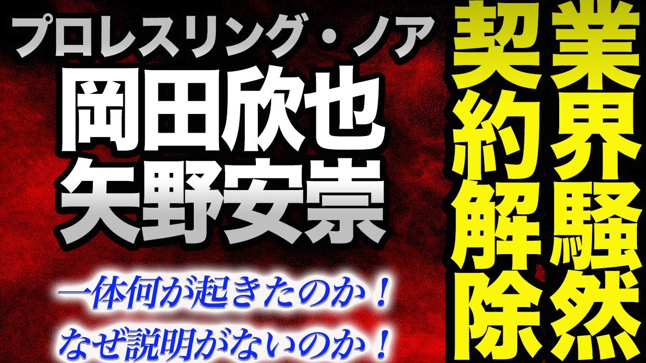 業界騒然！ノア岡田欣也と矢野安崇が突然の契約解除！衝撃のニュースにプロレスファン騒然！なぜノアが契約解除を決断したのか！一体何が起きた！契約解除の真相とは！なぜ説明がない？ghc_noah