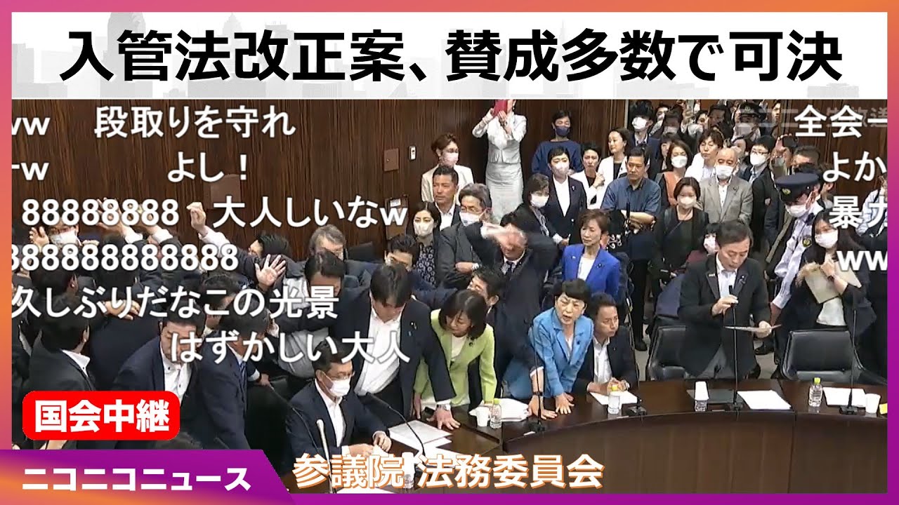 入管法改正案、採決へ【#国会中継】参議院 法務委員会 ～令和5年6月8日～