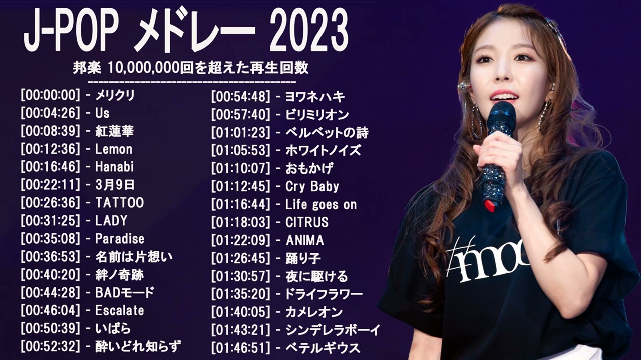 音楽 ランキング 最新 2022-2023 (ベストソング 2022-2023) LISA,米津玄師,あいみょん,YOASOBI,宇多田ヒカル,King Gnu,菅田将暉