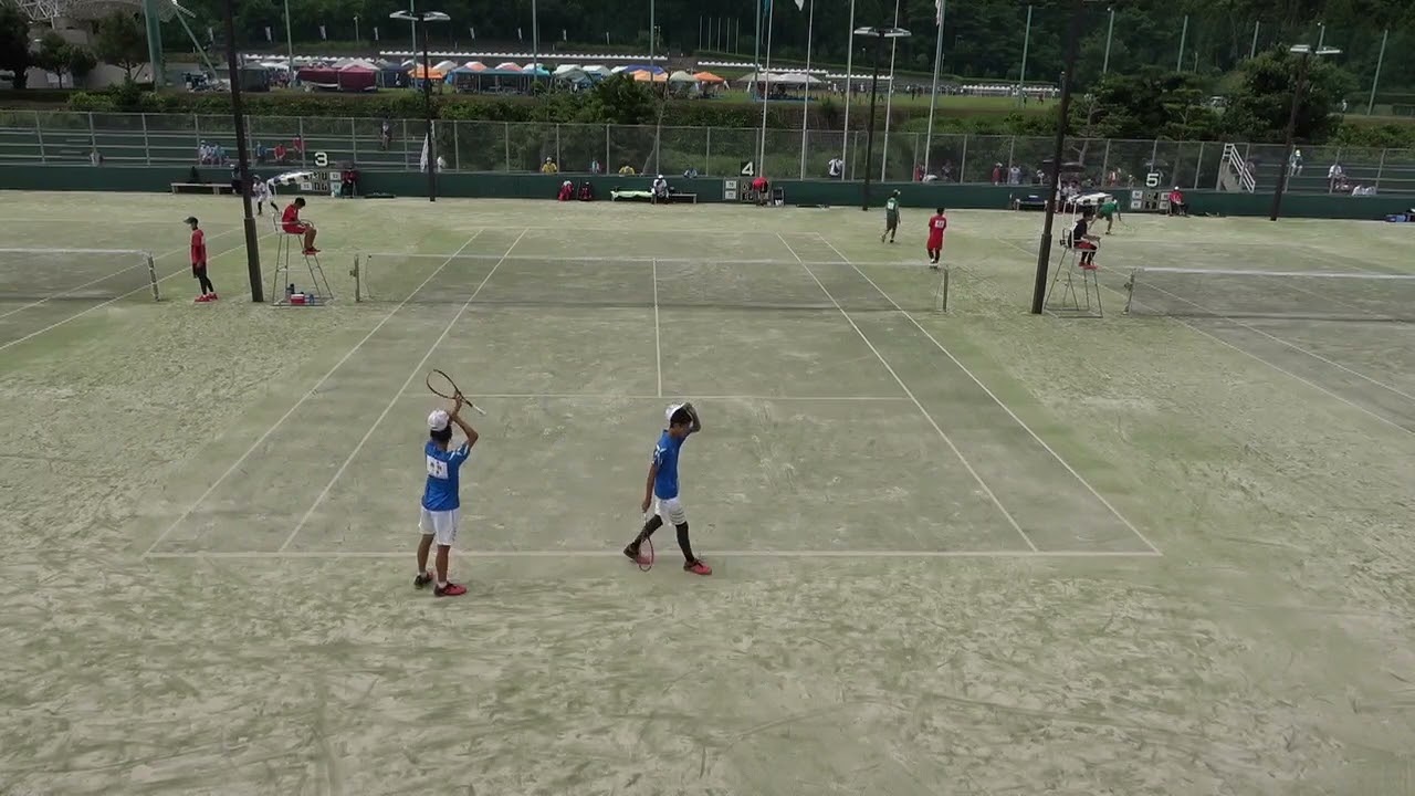 2021年IH ソフトテニス 男子個人2回戦 青木吟斗・板舛慶大 三重(三重) vs 上村純也・松本翔太 尽誠学園(香川)