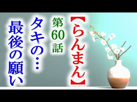 【らんまん】朝ドラ 第60話 命が残り少ないタキの願いは…連続テレビ小説第59話感想