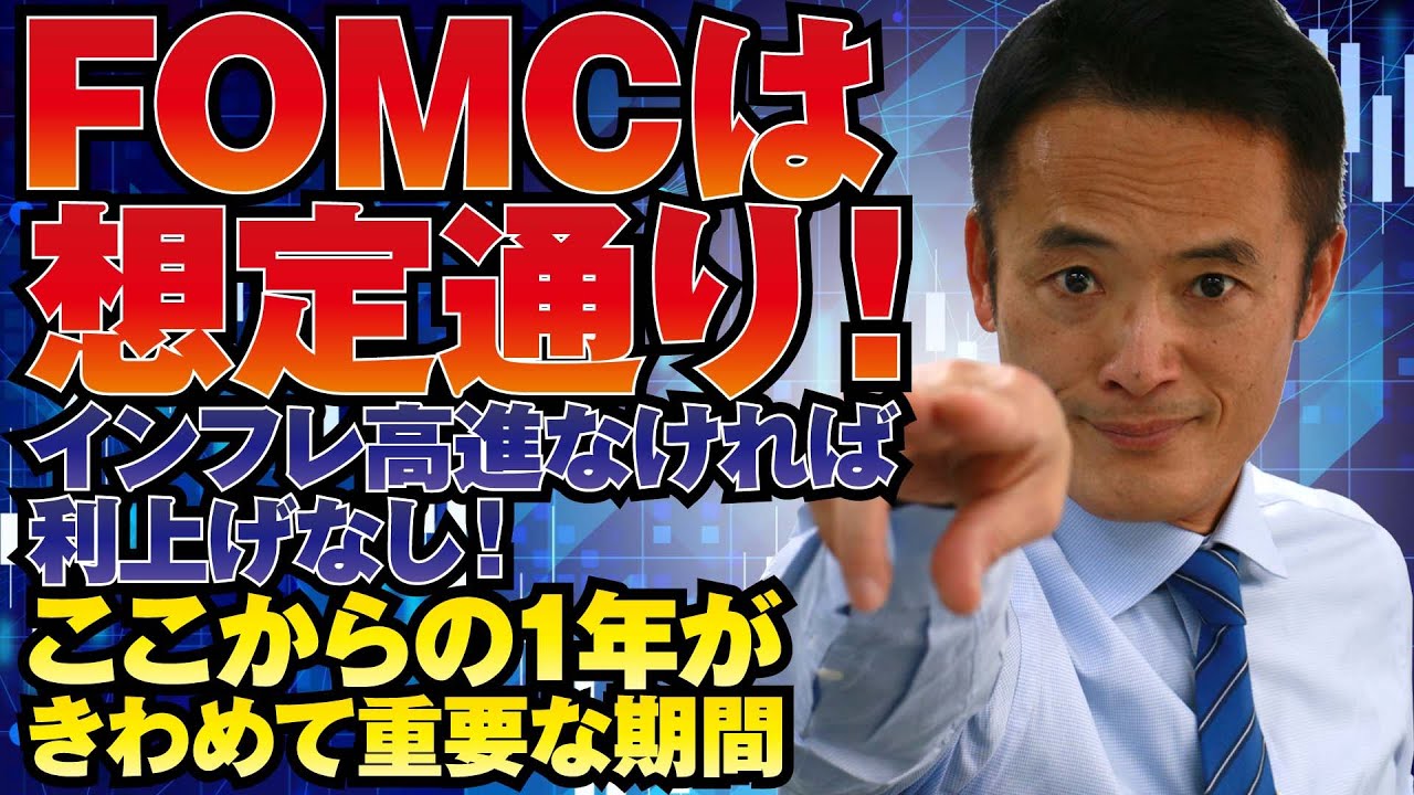 【グローバルマクロ戦略（無料）】FOMCは想定通り！インフレ高進なければ利上げなし！ここからの1年がきわめて重要な期間！歴史的相場に乗ってしまおう！(月・水・金はメンバーシップ、火・木は無料）