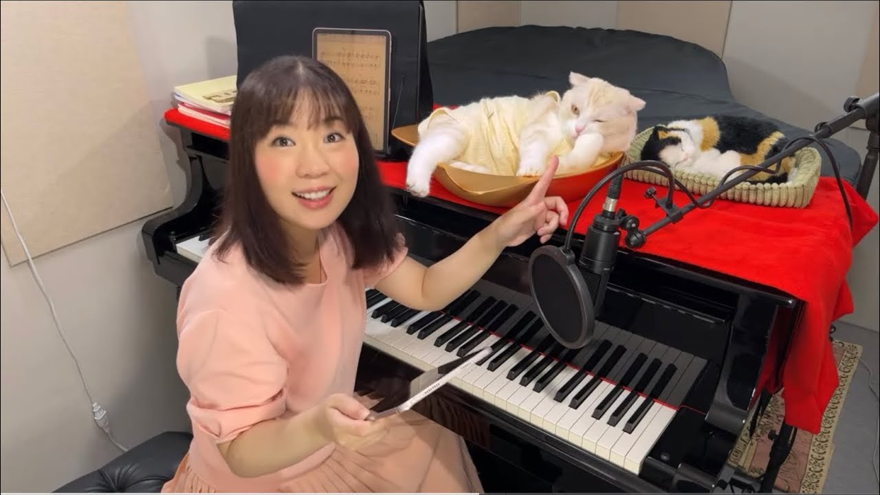 【猫とピアノ練習ライブ♪】 宇多田ヒカル、小田和正、尾崎豊、岩崎宏美、イルカ、懐メロ #piano #ねこ