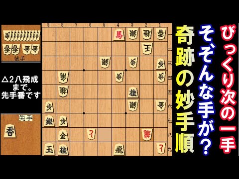 (びっくり次の一手)  投了図？違います！奇跡の妙手順で勝って下さい！