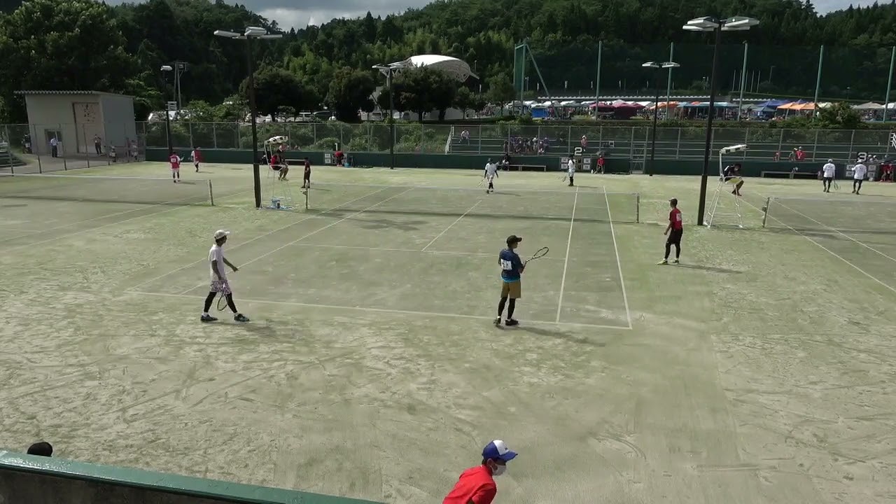 2021年IH ソフトテニス 男子個人2回戦 新井颯太・稲荷桂梧 駒大(東京) vs 武龍之介・熊谷晋斗 愛産大三河(愛知)