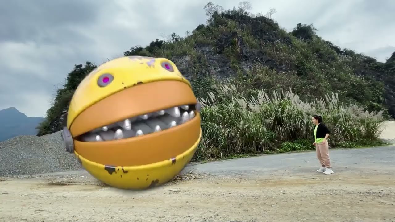 Delivery Truck VS Robot Pacman | Pacman Tranfomations in real life Part 45