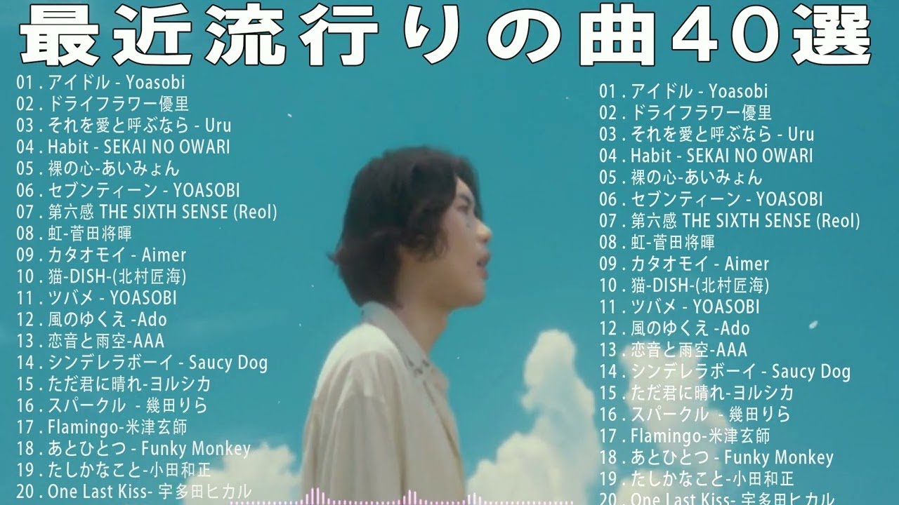 2023最新版』最近流行りの曲40選 ️️🎶新曲 2023 JPOPメドレー(最新曲 2023)2023ヒット曲メドレ -Uru, 米津玄師, YOASOBI, Ado,SEKAI NO OWARI