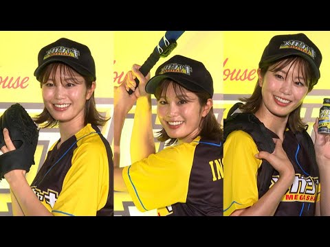 【三刀流】稲村亜美、スイングスピードは91キロ！　売り子スタイルで“支給式”、ストラックアウトで神ピッチング！？（PRイベント／稲村亜美）
