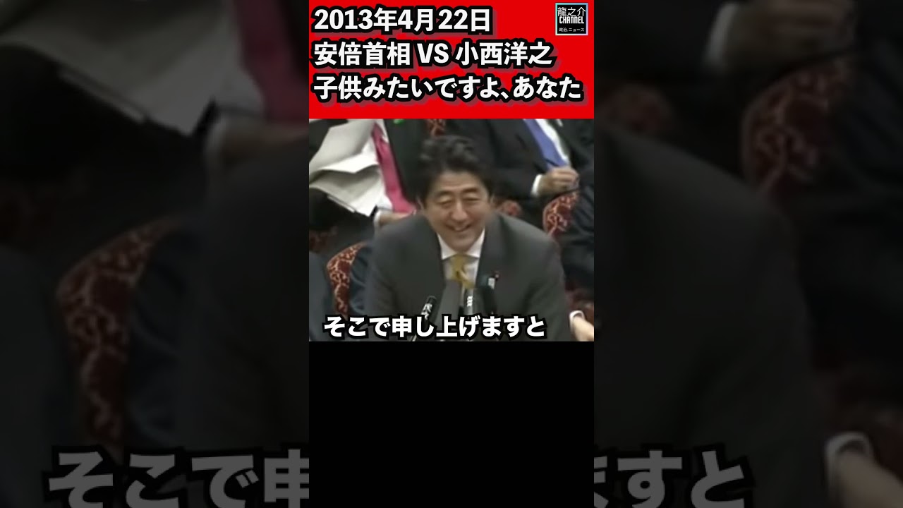 安倍晋三首相 VS 小西洋之「小西さん子供みたいですよあなた」「なんで指さす！」「指さないとわからなかった」白眞勲（民主党）参院 予算委 2013年4月22日 #Shorts【龍之介channel】