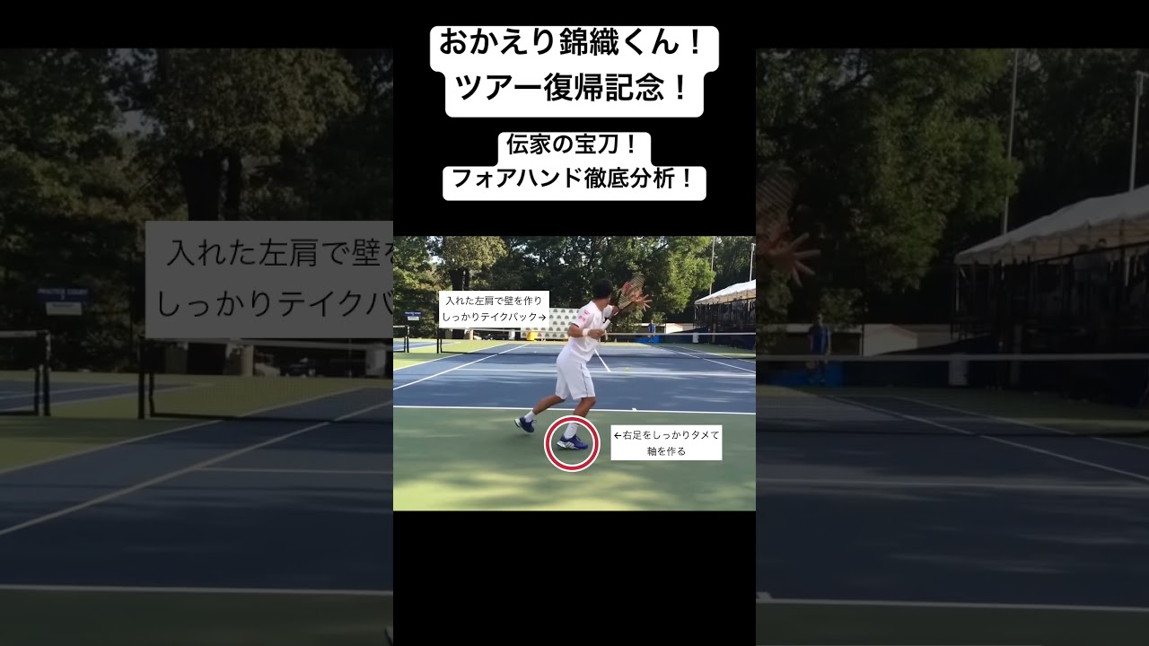 【テニス　錦織圭】ツアー復帰記念！錦織圭のフォアの打ち方を徹底分析！ #テニス ＃錦織圭＃nishikori＃フォア＃スロー