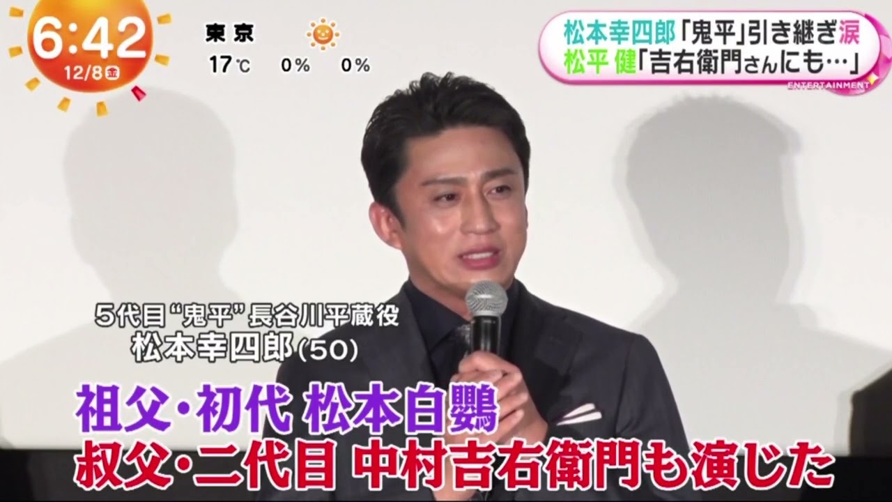 松本幸四郎「鬼平」引き継ぎ涙 松平健「吉右衛門さんにも・・・」  | 2023年12月8日