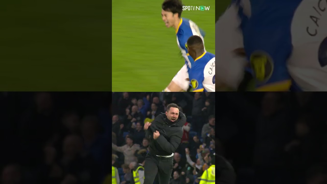 【三笘薫】劇的な決勝弾に沸くチームメイト❗️走り回るデ・ゼルビ監督❗️ ＃ブライトン ＃三笘薫