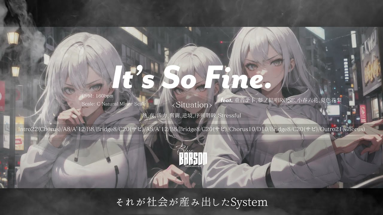 【Synthesizer V】"It's So Fine"  feat.  重音テト,夢ノ結唱ROSE,小春六花,夏色花梨【オリジナル】