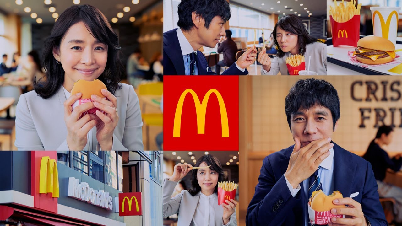 西島秀俊×石田ゆり子、久々再会で「ゆりちゃん」「西島くん」と呼び合う　会社の同期役好演　マクドナルド「ひるまック」新CM「再会」編