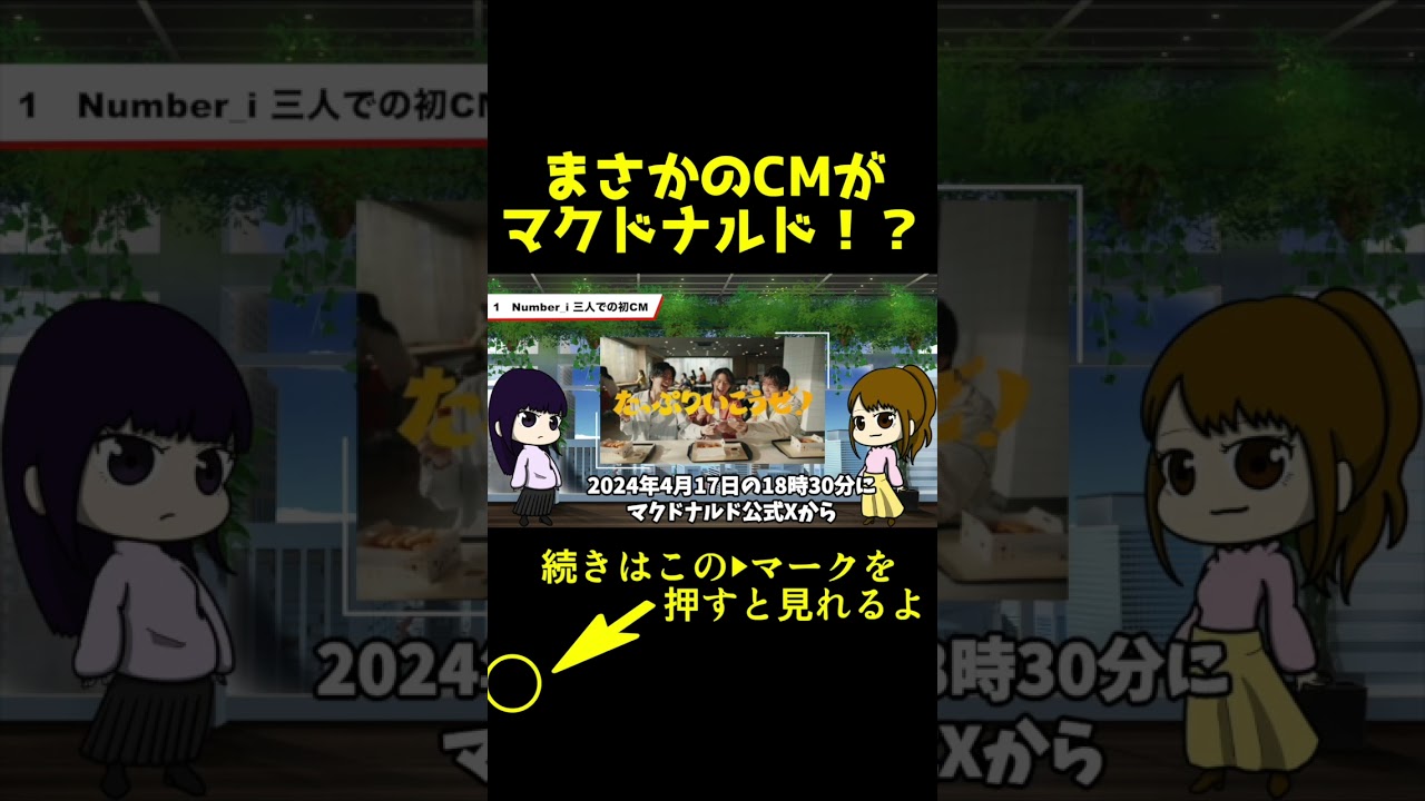 マクドナルドのCMについて #平野紫耀　#神宮寺勇太　#岸優太