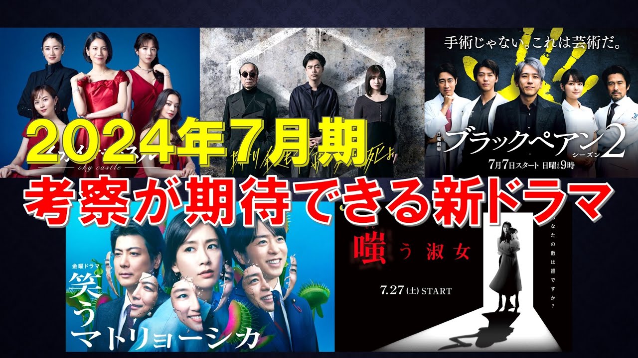 2024年7月期 考察が期待できる新ドラマ【降り積もれ孤独な死よ､スカイキャッスル､笑うマトリョーシカ､ブラックペアン2､嗤う淑女】