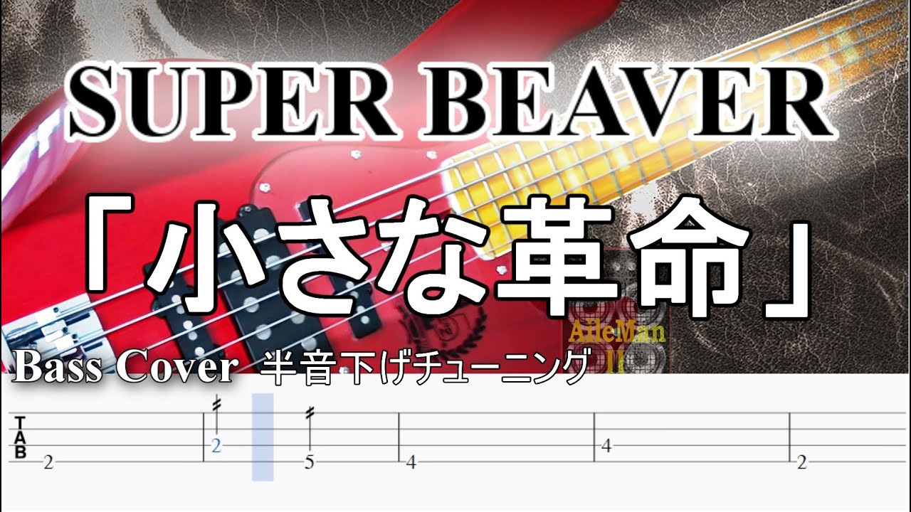 【TAB譜付ベース】SUPER BEAVER / スーパービーバー  「小さな革命」【弾いてみた・ベースカバー】BassCover　※半音下げチューニング