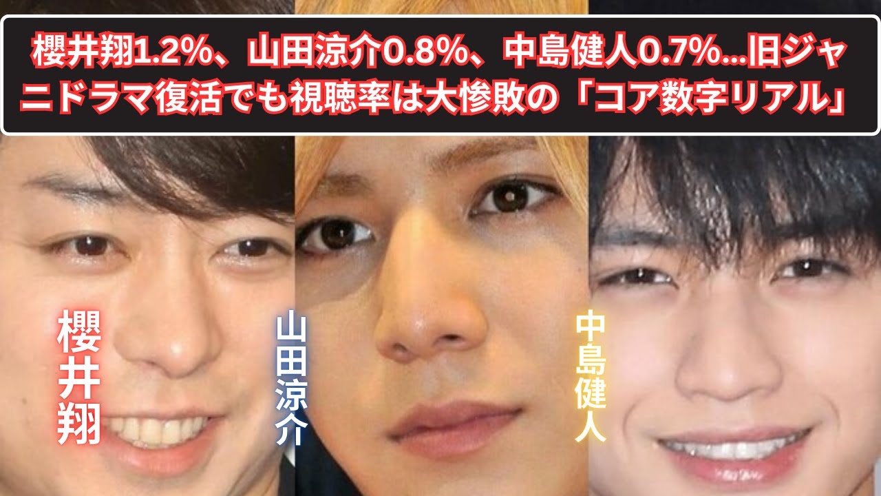 櫻井翔1.2％、山田涼介0.8％、中島健人0.7％…旧ジャニドラマ復活でも視聴率は大惨敗の「コア数字リアル」