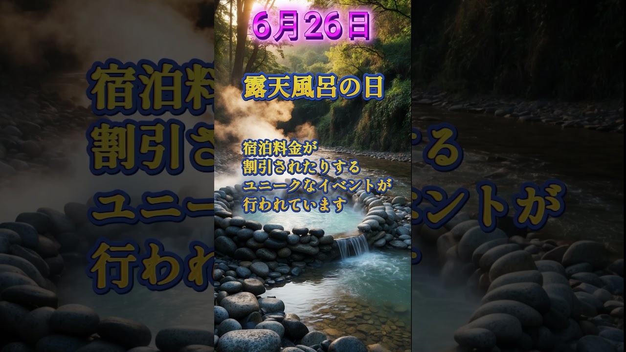 【6月26日】#6月26日 #何の日 #雑学 #雷 #露天風呂 #世界格闘技 具志堅用高 #道端カレン #甲本雅裕 #解説 #読み上げ #shorts #ショート