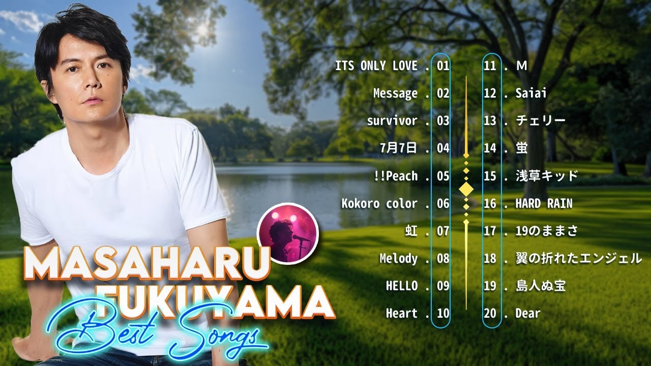 福山雅治のベストソング 🎶 80s 90s JPOP メドレー 🎉 Masaharu Fukuyama's Best Songs