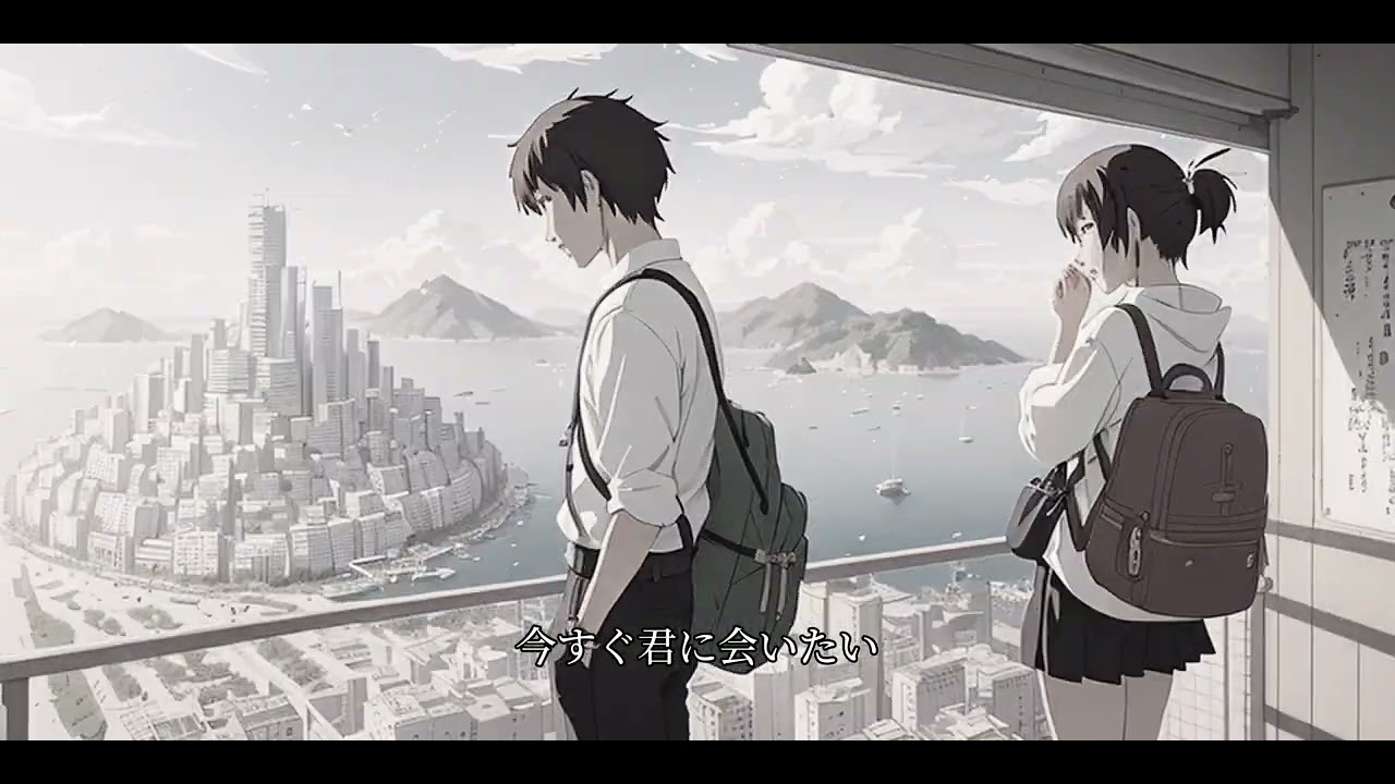 最高に泣ける感動の片思いソング。切ない最新人気失恋曲「恩返し (Piano Version)」（1番）歌詞付き動画。高音質。Kaiber AI Animation Music Video。小寺健太