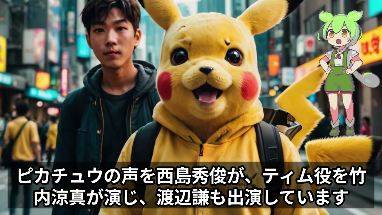 『名探偵ピカチュウ』実写映画が地上波初放送！西島秀俊のおっさんピカチュウが可愛すぎる件【金陽ロードショーで10/4放送】#ずんだもん解説 #ニュース #映画