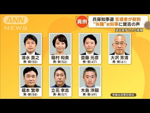 兵庫県知事選、異例の盛り上がり　“失職”の斎藤前知事に支援者が殺到　街は賛否の声【もっと知りたい！】【グッド！モーニング】(2024年11月3日)