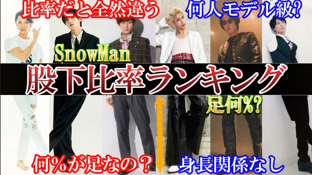 比率だと鬼変わるスノーマン股下比率ランキング。足何%？