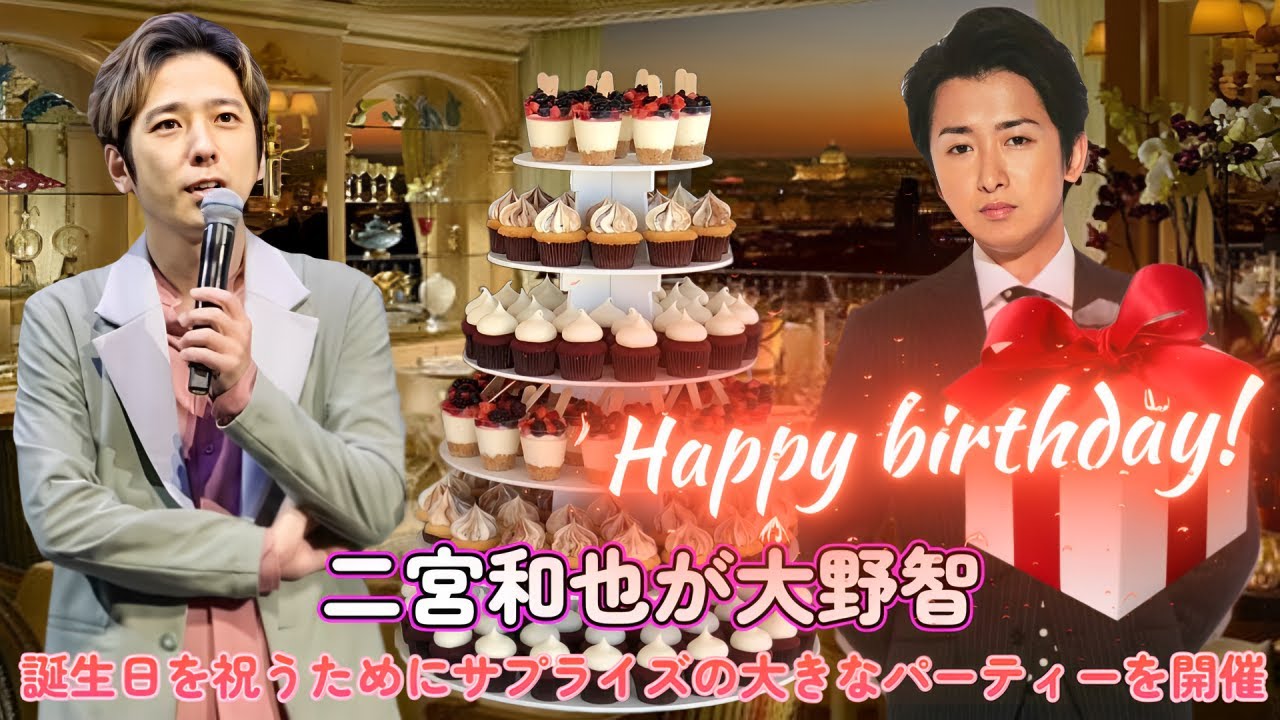 二宮和也が大野智の誕生日を祝うためにサプライズの大きなパーティーを開催！