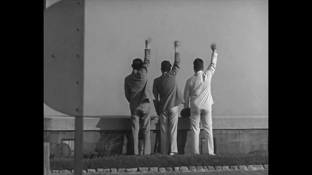 昭和7年、有楽町高架線越しの仁壽生命ビル　映画「青春の夢いまいづこ」1932年より