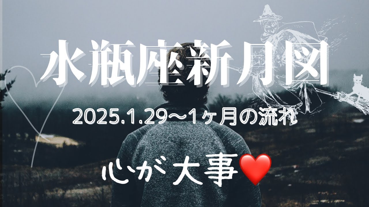 【水瓶座新月図】　2025.1.29〜1ヶ月予報　「献身的な愛で癒される❤️」