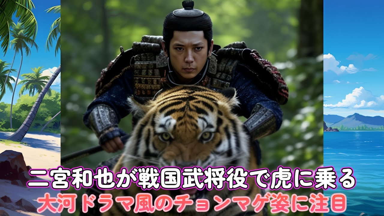 二宮和也が戦国武将役で虎に乗る！大河ドラマ風のチョンマゲ姿に注目