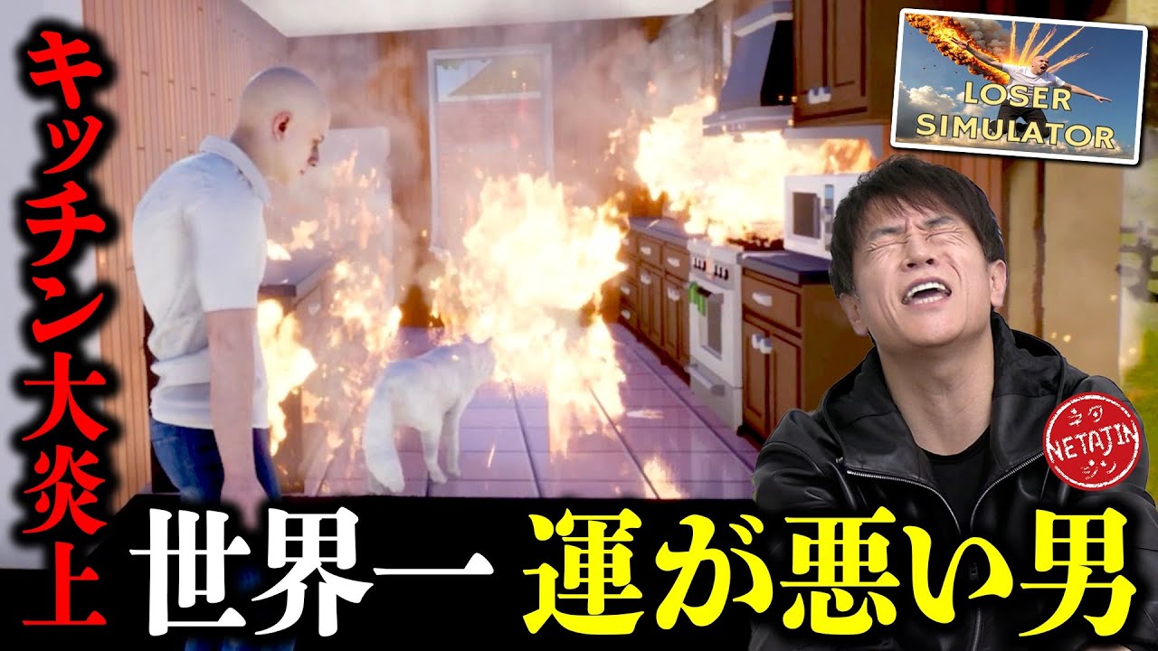 【世界一運が悪い男の1日が壮絶!!】LOSER SIMULATORで凶運過ぎる男に密着!!火事・事故・崩壊!なんでこんなについてない??