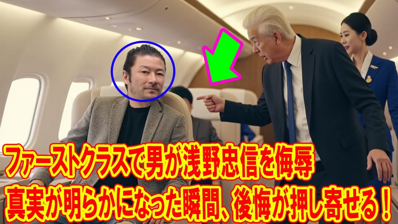 ファーストクラスで男が浅野忠信を侮辱 – 真実が明らかになった瞬間、後悔が押し寄せる！