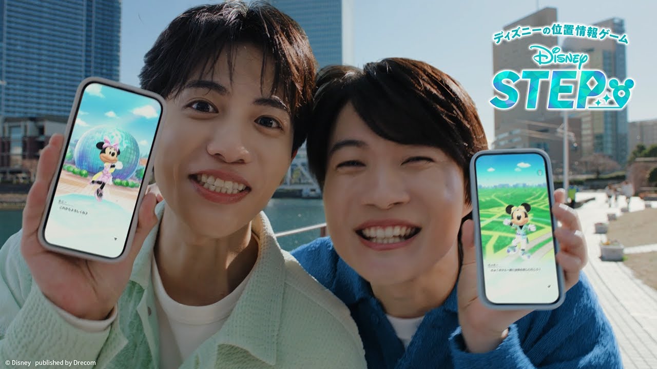TVCM　ディズニーの位置情報ゲーム『Disney STEP』「ミッキーと遭遇」篇