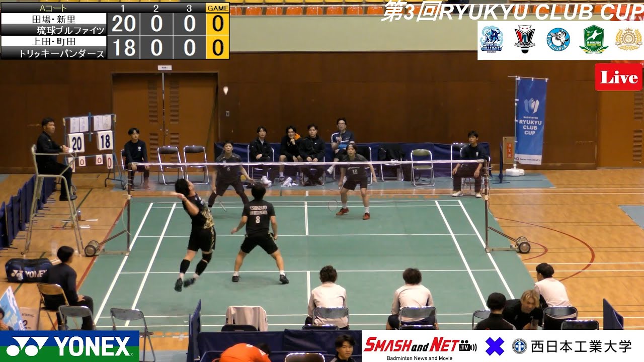 上田竜也／町田脩太(トリパン) vs 田場盛吾／新里智司(琉球ブル) D1 琉球クラブカップ