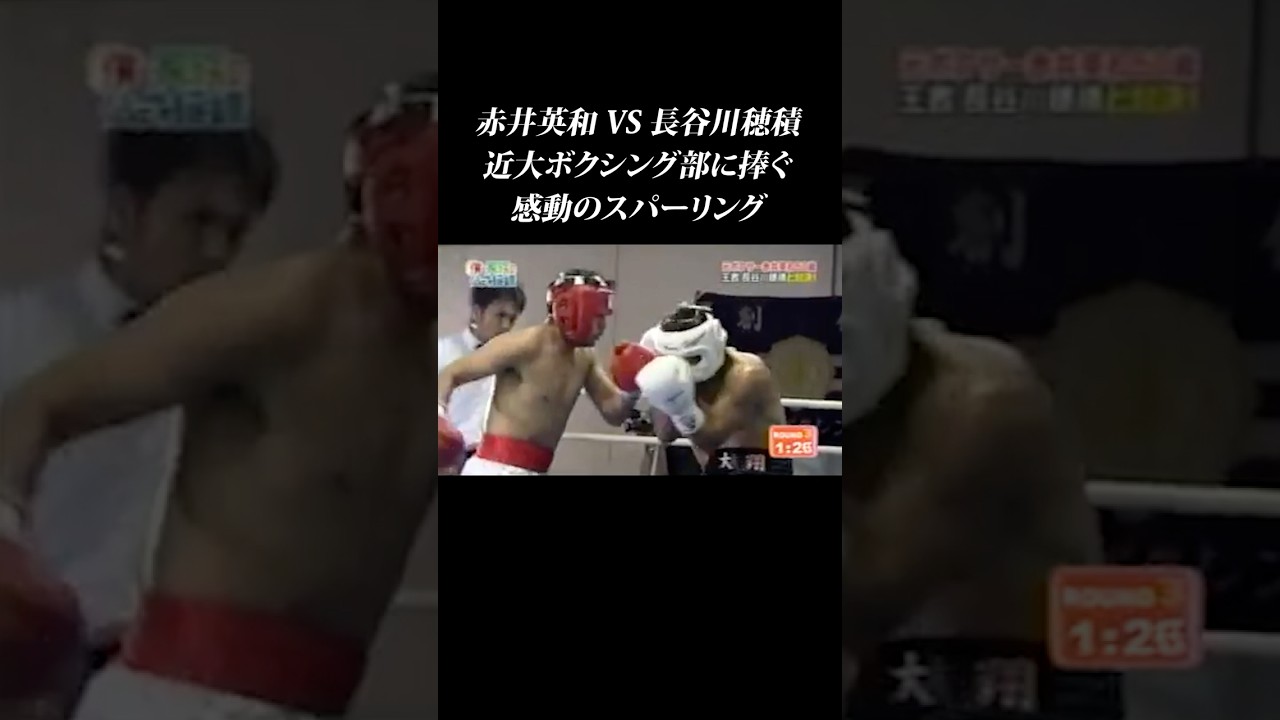 【赤井vs 長谷川②】感動のスパーリング対決 #shorts  #赤井英和 #長谷川穂積 #近畿大学