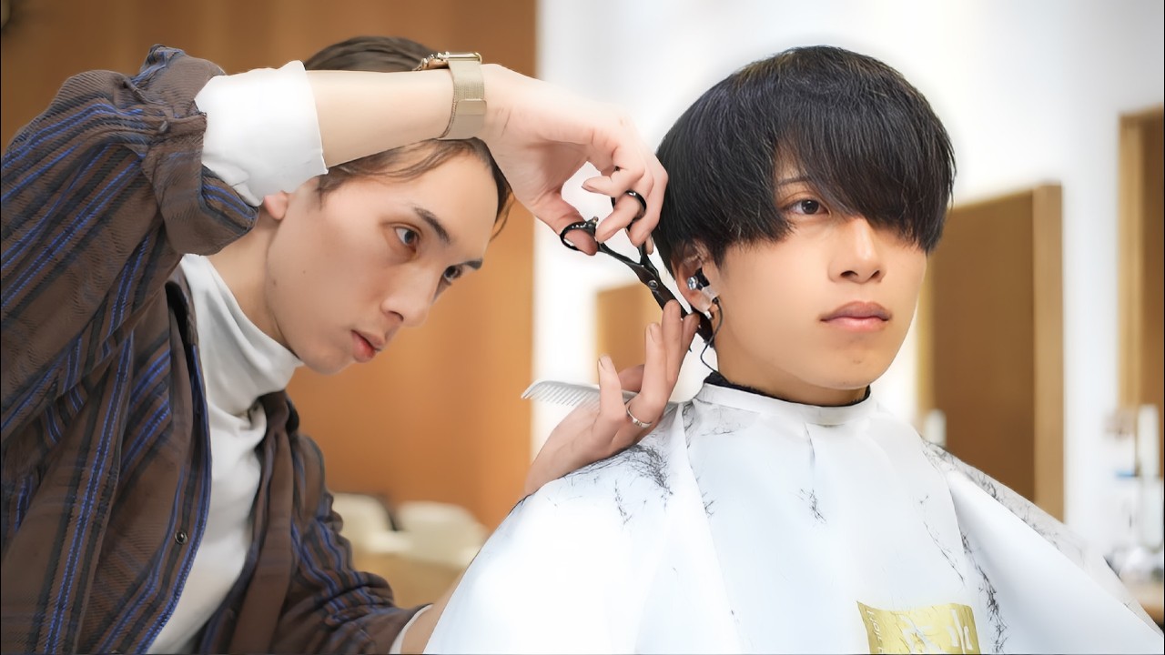 清水尋也似の美容師が銀座でイケメンをカット【ASMR】プロのハサミ音に癒される