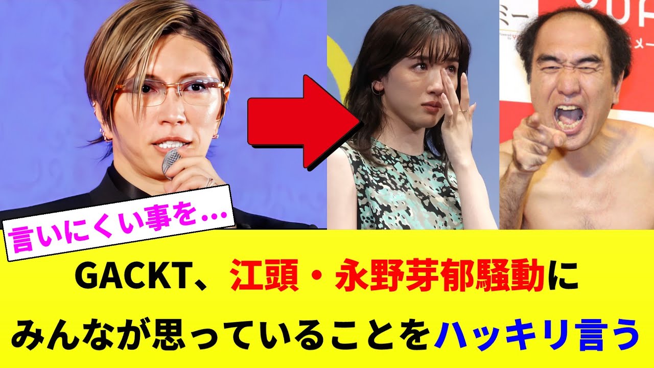GACKT、江頭・永野芽郁騒動にみんなが思っていることをハッキリ言うw【2chスレ】【2chまとめ】【5chスレ】 #ゆっくり解説  #2ch #gackt #オールスター感謝祭